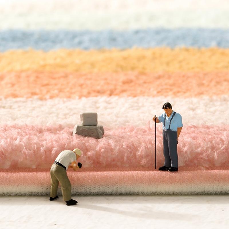 Rainbow Bedside Long Carpet Pattern Rainbow Carpets Non -Slip Living Room Floor Mat Stripe Nordic Area Rugs Bedroom Soft Mats