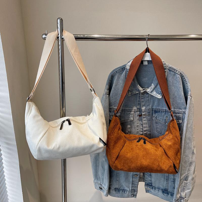 Autumn and winter new corduroy literary women's bags retro fashion large capacity simple women's shoulder bags