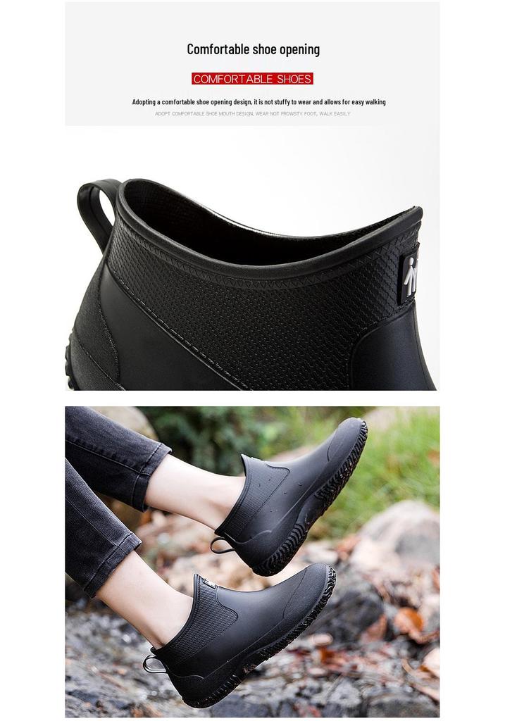 Korean Style Waterproof Short Rain Boots – Versatile Outdoor Footwear for Men & Women