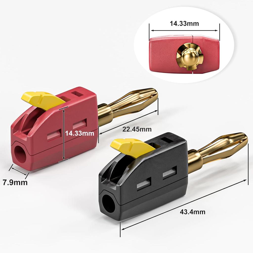 Portable 32A 4mm Banana Plug Solderless Quick Connect High Current Gold-Plated Banana Connectors Audio Copper Speakers Amplifier