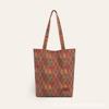 Fashion multi-element casual retro print eco-friendly cork shoulder tote bag bohemian commuter bag shopping bag