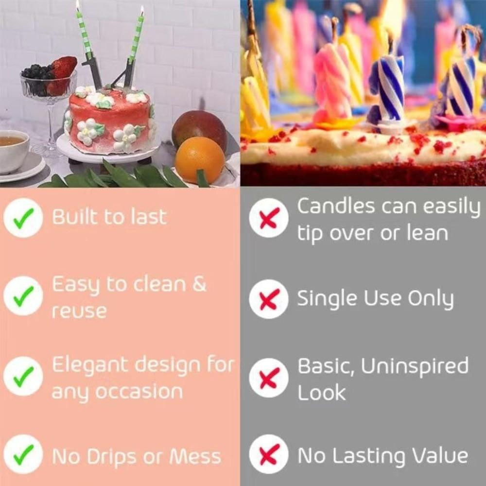 Number 0-9 Metal Number Candle Holders Reusable Cake Candlestick  Holiday Decoration