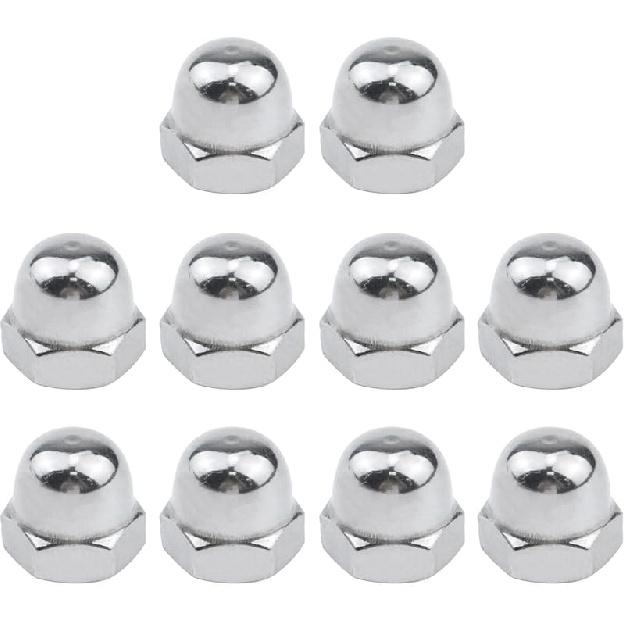 Antrader M8 Thread Dia Dome Cap Head Acorn Hex Nuts 304 Stainless Steel Pack of 10 M8 10pcs