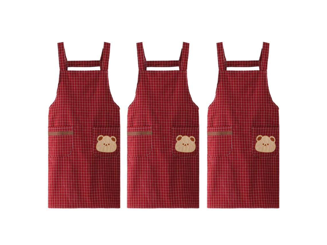 Women s kitchen apron, polyester-cotton canvas, suitable for home kitchens, three-piece set
