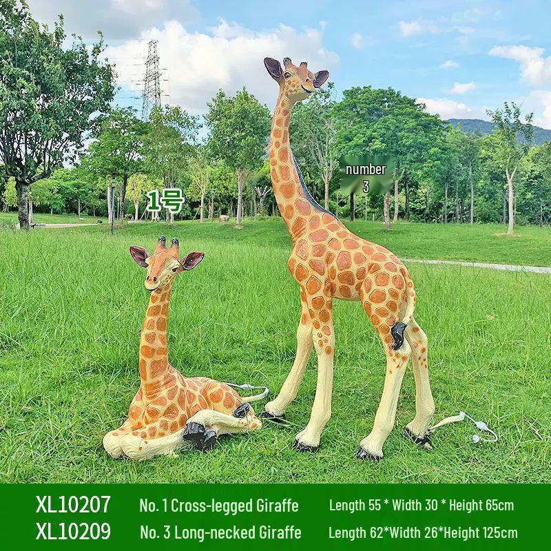 Outdoor Fiberglass Giraffe Sculptures