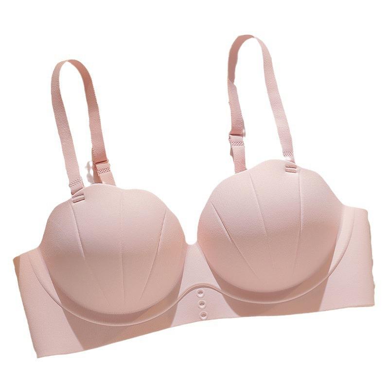 Traceless one-piece underwear, women's small breasts are large and comfortable, no steel rings, double breasts, anti-sagging comic bra cover