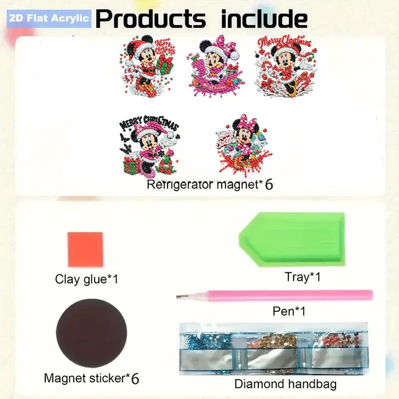 5Pcs Cute Pink Anime Characters Diamond Art Fridge Magnet Diamond Painting Refrigerator Magnet Diamond Painting Fridge Magnet for Adults Beginners