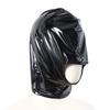 Elastic Bright Leather Hood Sex Toys with Open Mouth Party Mask for Couple Cosplay Slave Adult Game BDSM Bondage Set
