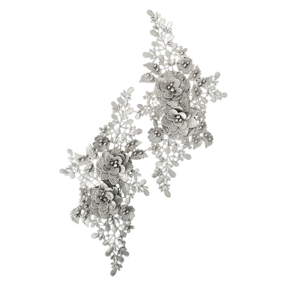 3D Rhinestone 3D Bead Embroidery Patch Multicolor Wedding Dress Accessories  Garment Decoration
