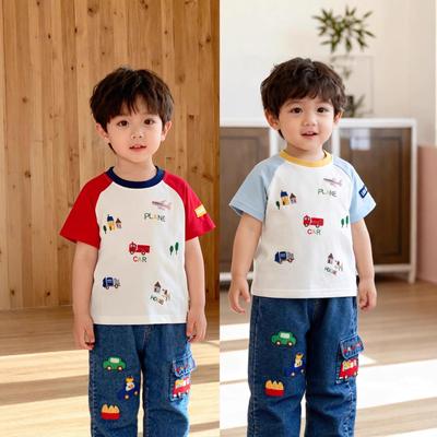 Kinder Cartoon Kurzarm T-Shirt für Jungen Sommer 2026 - Baby Halbarm Oberteil