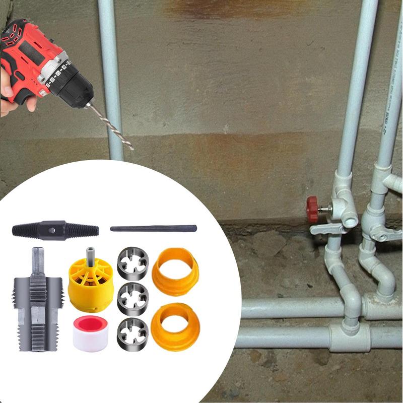 PVC Thread Maker Tool 1/2 Inch 3/4 Inch 1 Inch Pipe Threader Set Pipe Threader Plumbing Tool Power Drill Water Pipe Threader