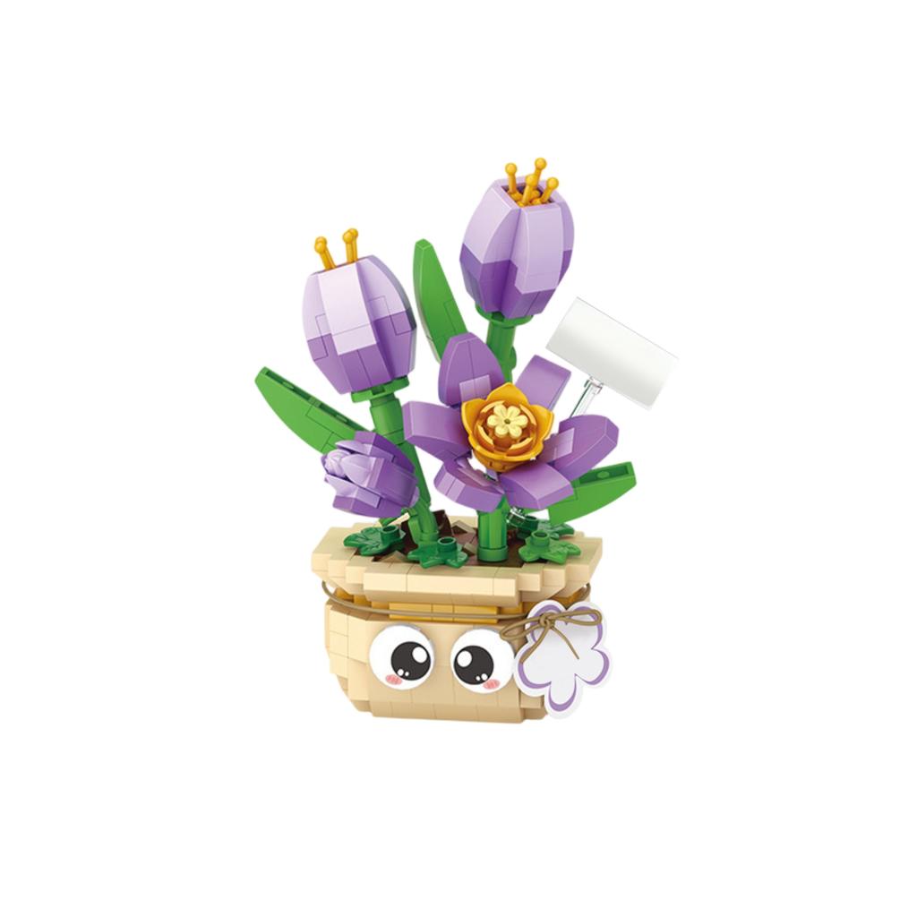 Diy Hand-assembled Flower Buildingblocks With Small Pieces, Everlasting Hand-held Flower Toys