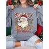 Merry Christmas Santa Claus Design Women Sweatshirt Casual Crewneck Streetwear Multicolor Fashion Clothing Soft Clothes
