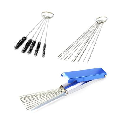 Vergaser-Set, 5 Drahtbürsten + 10 Reinigungsnadeln + 13 Reinigungsdrähte,
