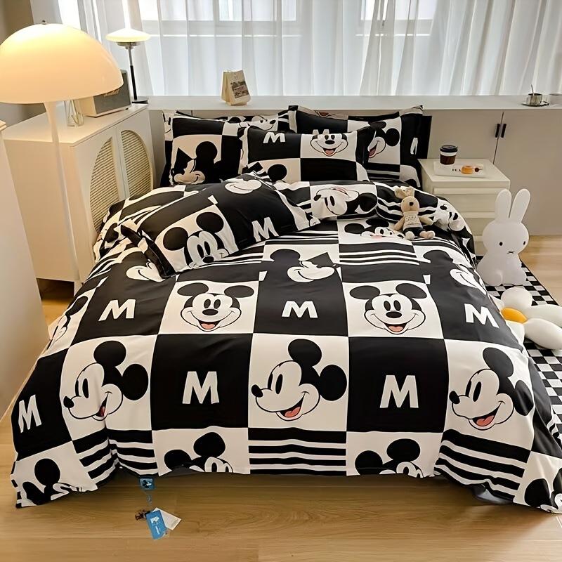 Bedding Three-Piece Set, Digital Printing Mickey Cartoon Series Double-Sided Printing Three-Piece Set