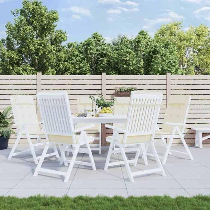 VidaXL Coussins de chaise à dossier haut lot de 6 crème tissu oxford, coussin, coussin de chaise, coussin de siège 361882
