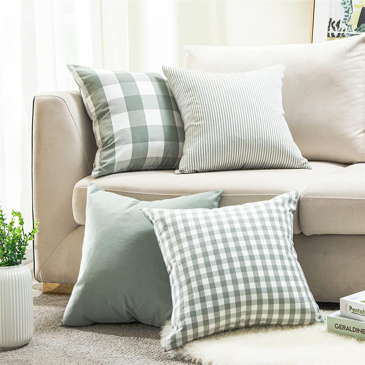 

Простая Однотонная Однотонная Полосатая Клетчатая Наволочка Чехол для Подушки Дивана Чехол для Подушки Автомобиля 45 * 45cm