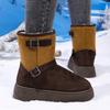 Women's Fuzzy Snow Boots With Fur Lined Warm Ankle Boot Faux Suede Anti-Slip Winter Shoes for Women Outdoor Chunky Platform Walking Mid-Calf Booties