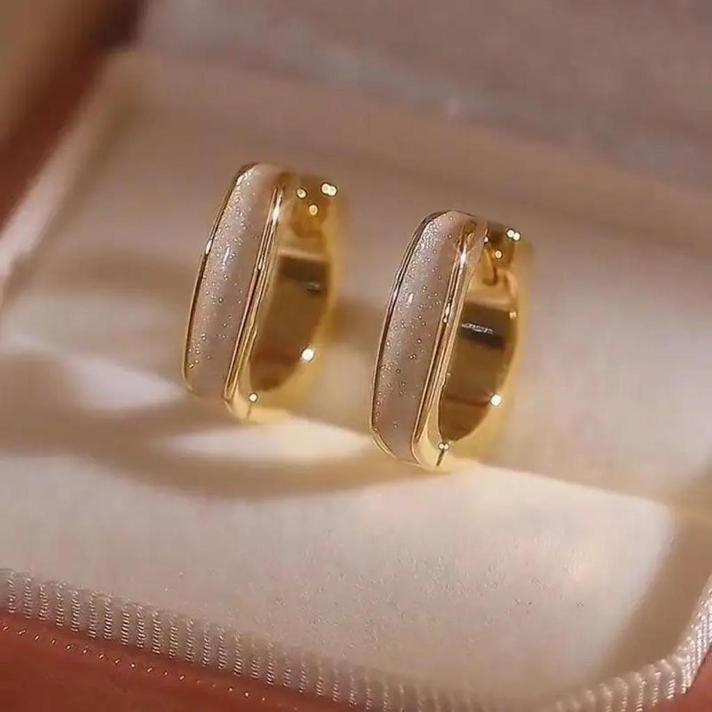 S925 Sterling Silver Square Enamel Earrings for Women - Trendy High-End Design for Spring 2026
