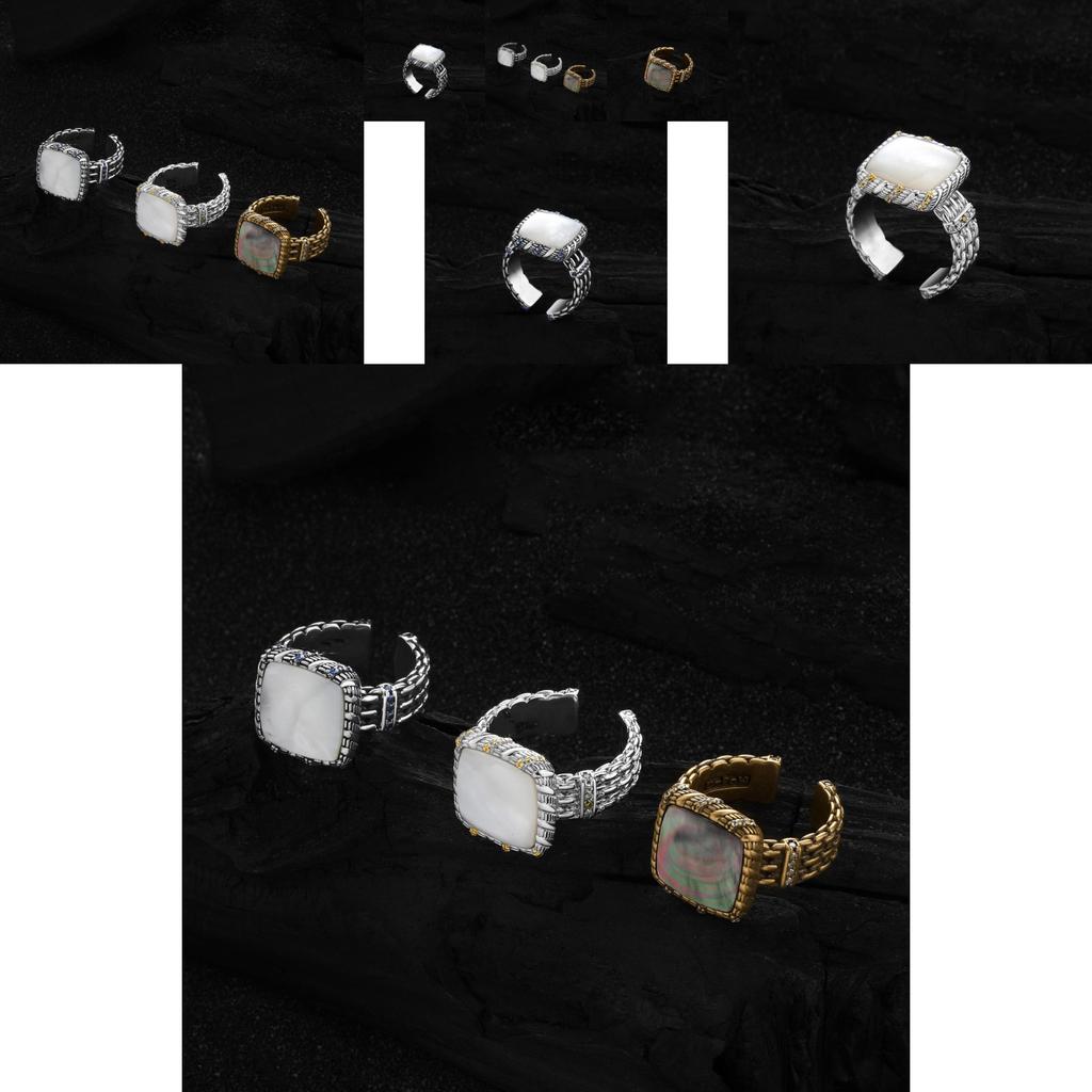 Chic Vintage Look 925 Sterling Silver Moonlight Ring With Adjustable Fit And Cubic Zirconia