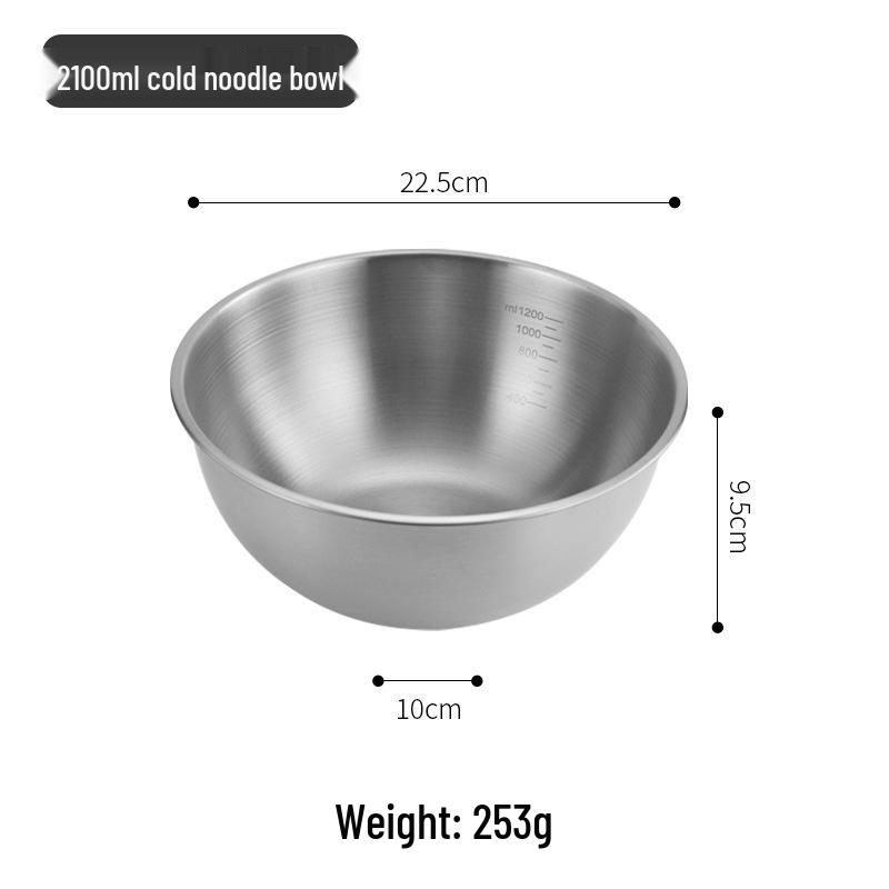 Nerezová víceúčelová sada misek v korejském stylu: Ovoce, Salát, Svačiny, Zelenina, Šlehač vajec, Ramen - Zlatá úprava.