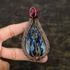 Labradorite Handmade Copper Wire Wrap Gift Jewelry Pendant 3.74" L1i58