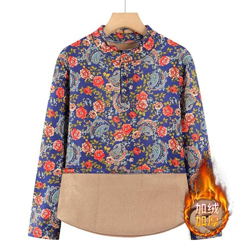 

Новое женское утолщенное термобелье для среднего и пожилого возраста, на осень и зиму, с длинными рукавами, из бархата, теплое 5XL [recommended 150-80kg] синий