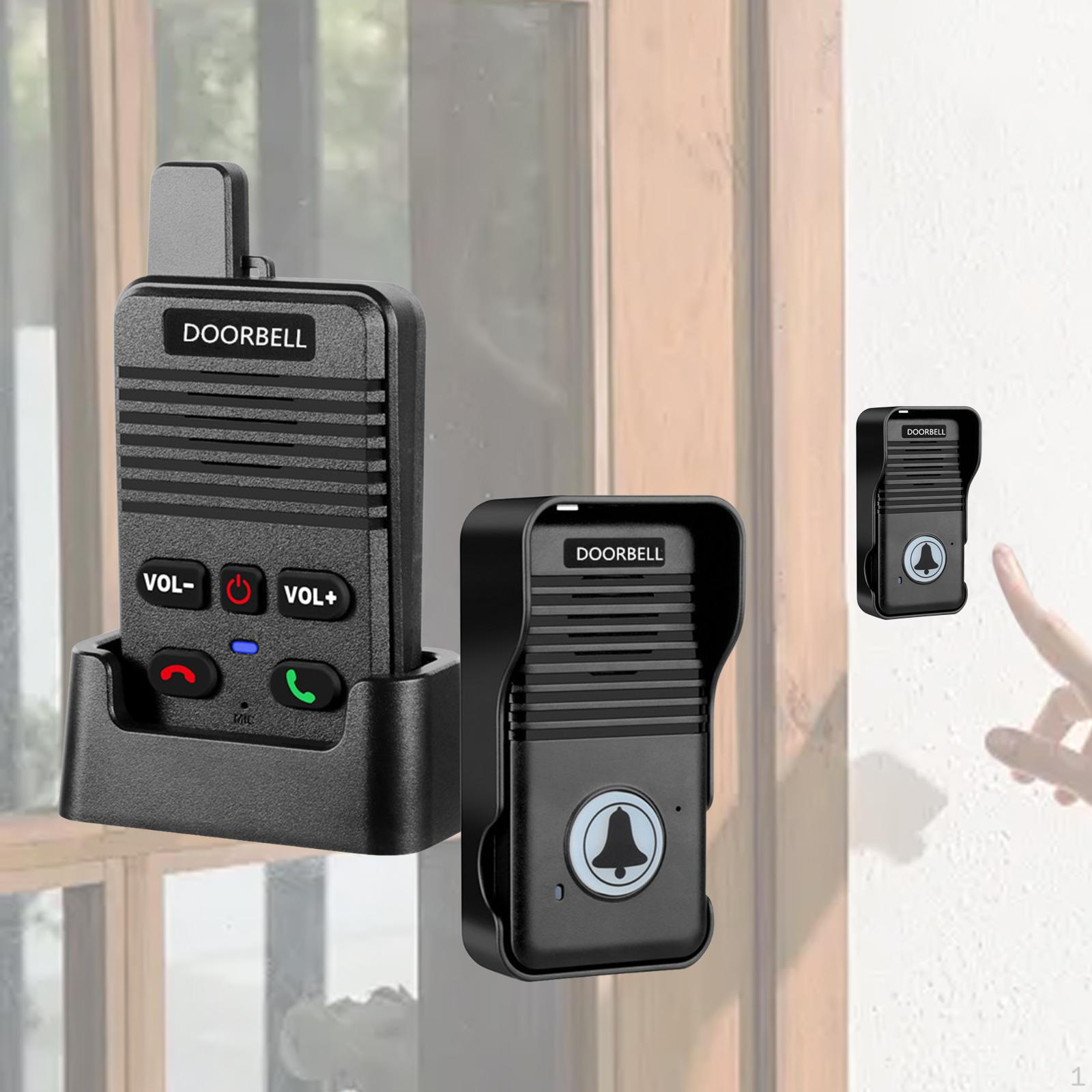 

Беспроводной дверной звонок, 8 уровней громкости, вилка США, для внутреннего и наружного использования, черный чёрный