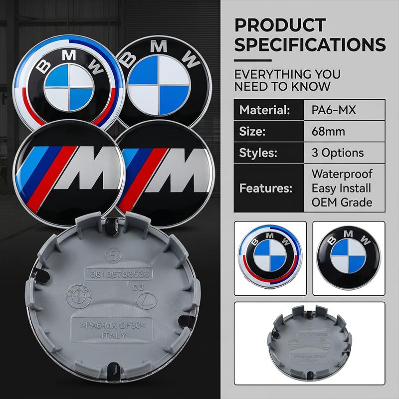 4 stk Bilfelg Senterkopp Emblem Merke Navkapsler Auto Styling For BMW M Performance X3 X5 X6 X1 X4 F20 F30 G20 F31 F34 F10 G30 F11 F25 I3 M3 M4 1 3 5