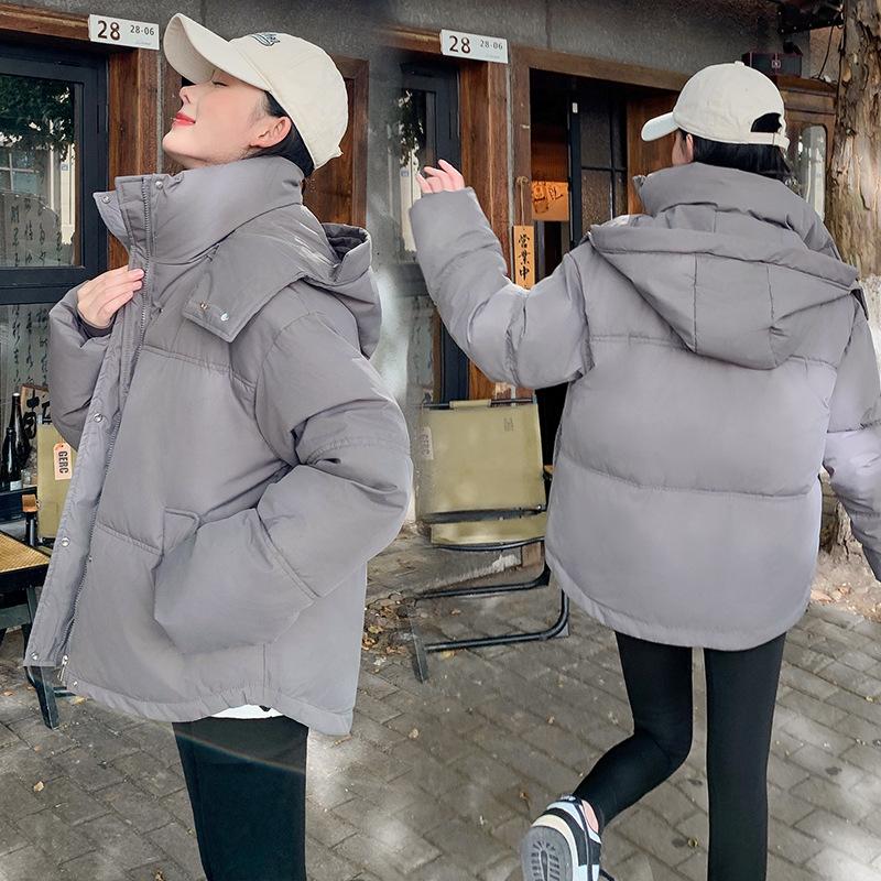 Loose bread clothes Casual short down cotton clothes Female couples Thickened niche design Thickened cotton clothes jacket