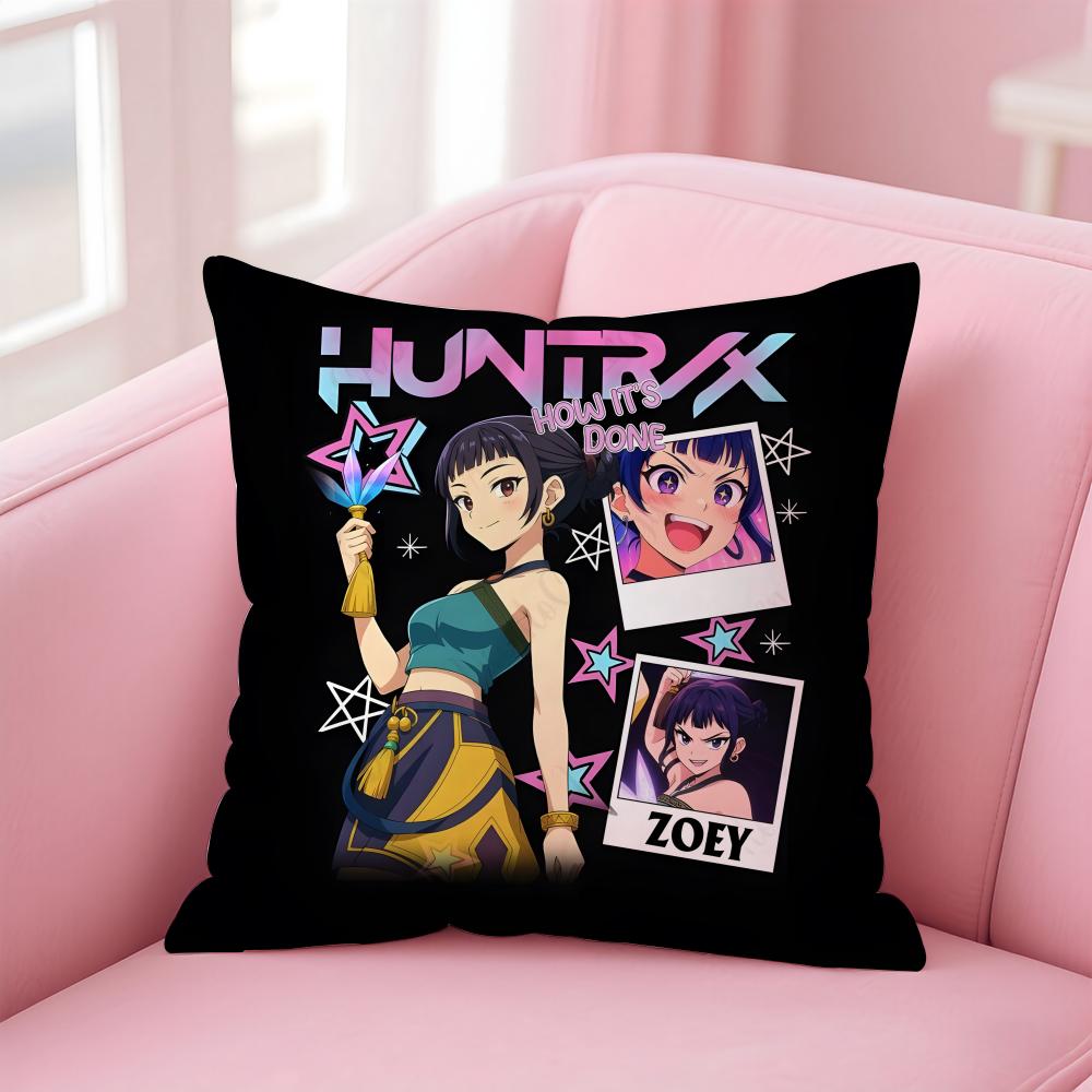 Anime K-pop Demon Hunter Cushion Cover Comfortable Reversible Pillow Cover Ideal for Car Sofa Bedroom & Beyond