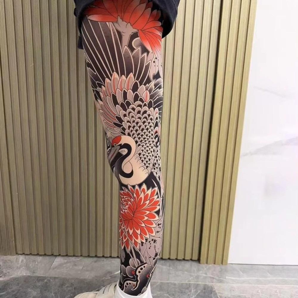 Printed Tights Fake Tattoo Socks Sun-proof Sexy Stockings New Fishing Elastic Socks  Unisex