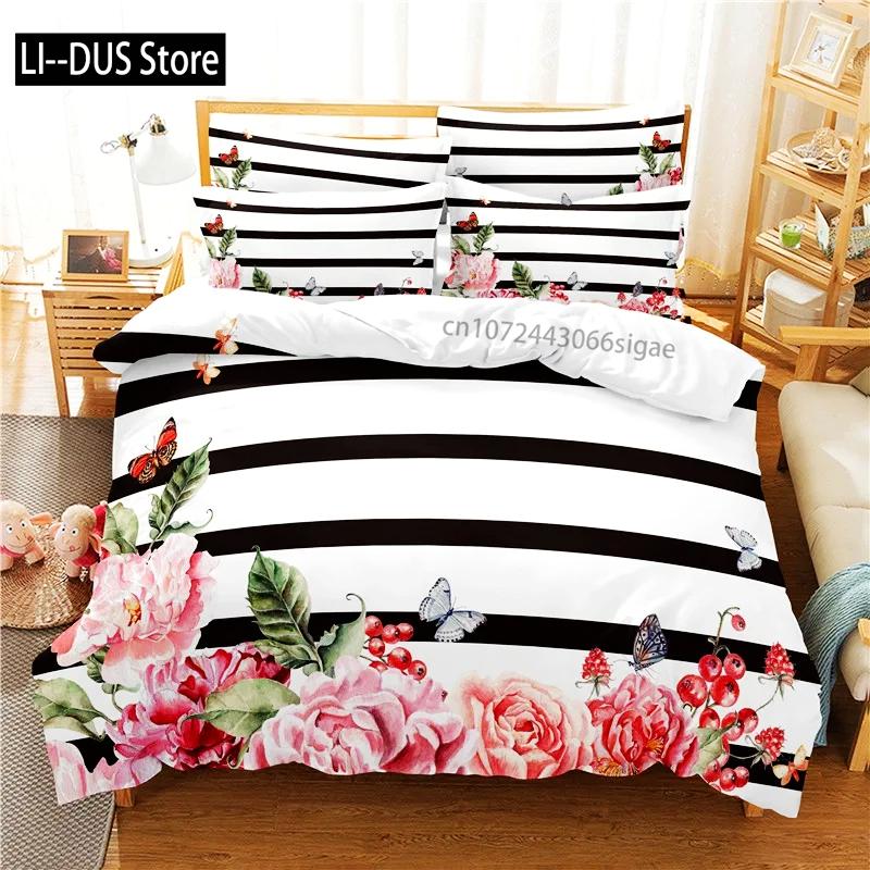 3d Flower Valentine's Day Wedding Bedding Set Luxurious Rose Heart Love Duvet Cover Queen Twin Size Pillowcase 3 Pcs Custom