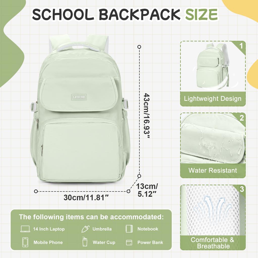 Wasserdichter Bücherrucksack Lässiger Leichter Reise Rucksack Tagesrucksack Rucksäcke College High School Taschen Rucksack für Jungen Mädchen Teenager