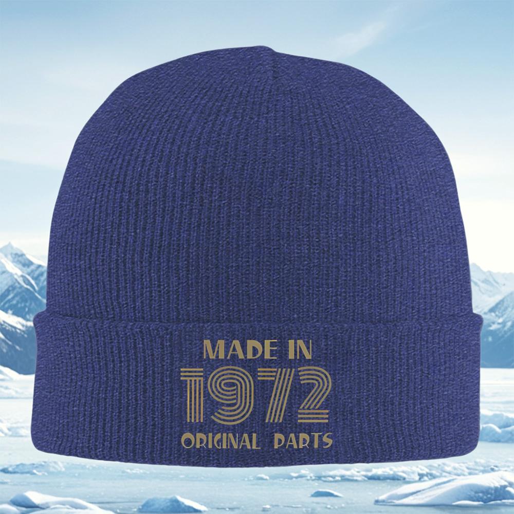 

Made in 1972 original parts vintage design Men Women Unisex Knitted Hat Beanie Pullover Cap Winter Thermal Warm Christmas Outdoo