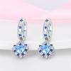 Women's Romantic 925 Silver Snowflake Star Shining Zircon Christmas Winter Earrings Fit Wedding Party Exquisite Jewelry
