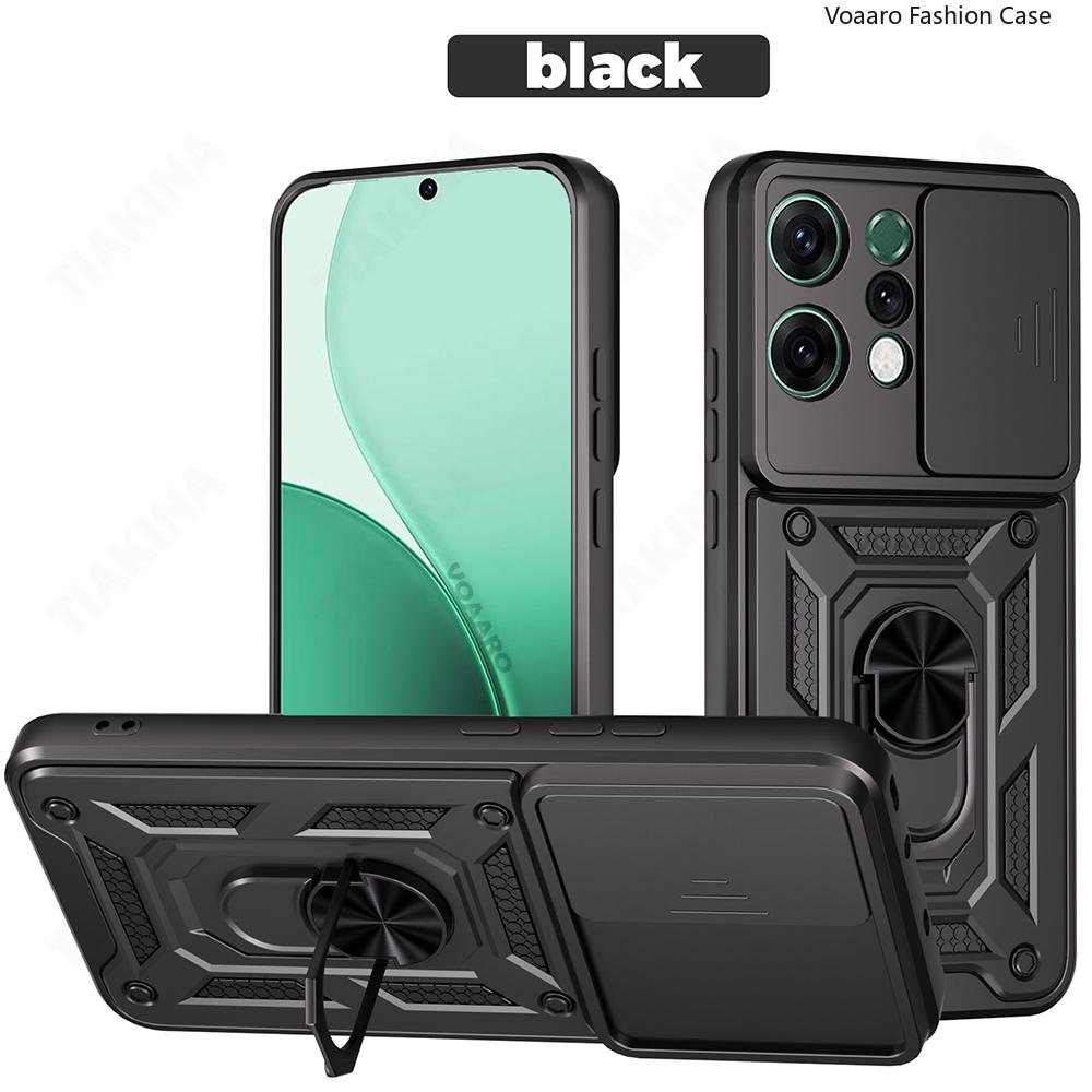 Slide Lens Armor Funda for OPPO Reno14 Pro F 5G Case for Reno14 F Reno 14 Pro 14F Case Magnetic Ring Stand Holder Cover Capa