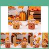 Adorable Mini Pumpkin Scarecrow Doll With Cheerful Boy And Girl For Autumn Decoration