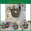 Cozy And Trendy Plush Leopard Print Tote Bag With Double Handles For Women