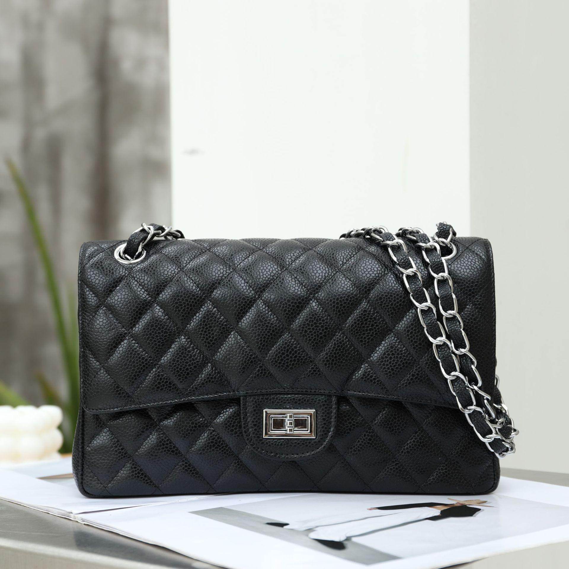 

Женская сумка-мессенджер 2025 года из натуральной кожи с бриллиантами и икрой — ретро, универсальная сумка-подмышка и сумка-мессенджер 26cm x 8cm x 15cm