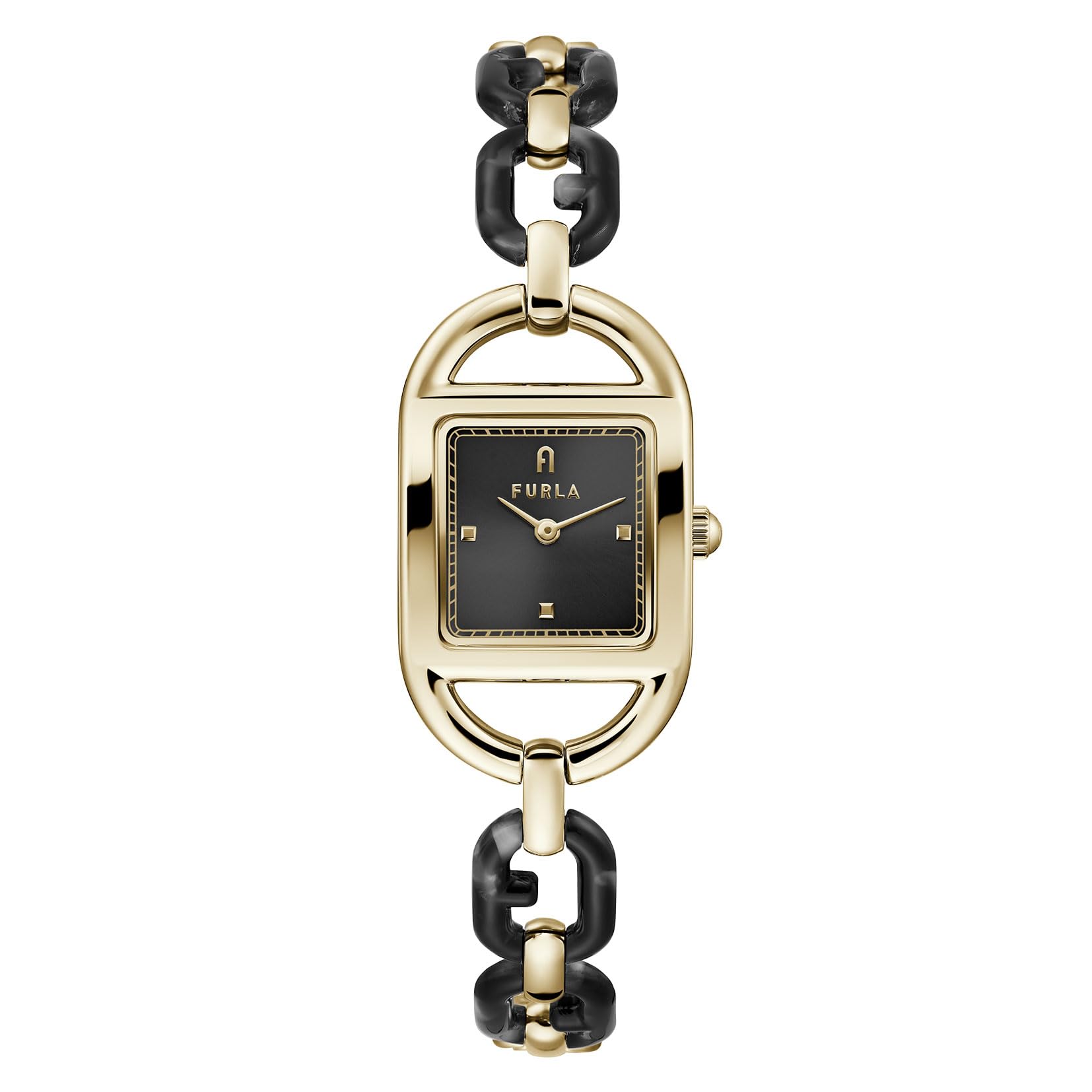 

Годинник FURLA CHAIN SQUARE Chain Square Чорний циферблат Нержавіюча сталь Кварцовий 25ММ Годинник Ювелірний аксесуар WW00026002L2 [Furla] Жіночий [Виріб] золотий