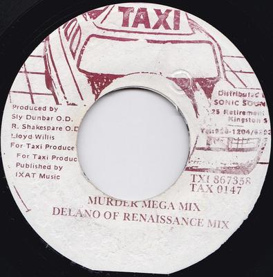 7inch Record DELANO - Murder Mega Mix TAX0147 Taxi Jamaica Reggae, Ska & Dub Used