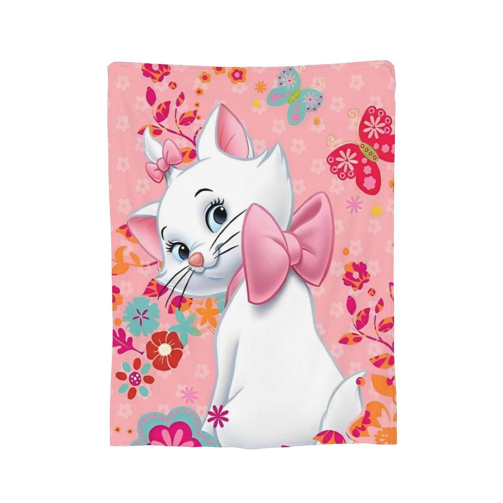 Aristocats Marie Cat Blankets Cartoon Flannel Funny Warm Throw Blankets for Bedspread  Winter,
