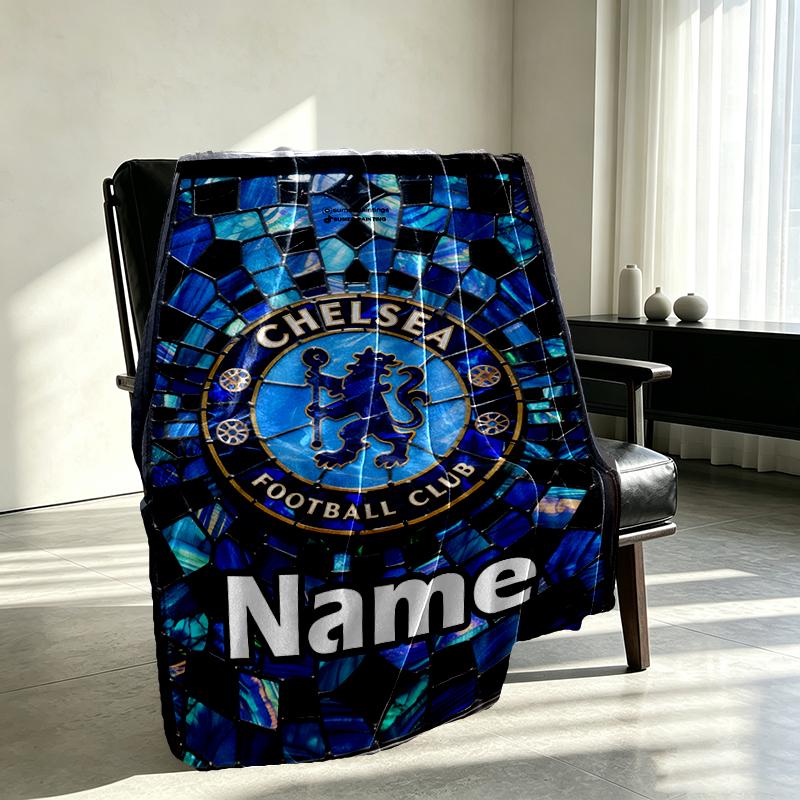 Custom Name Personalized football club F.C Print Blankets, Home Decor, Bedroom, Sofa, Camping, Couch, Gifts for Birthday Christmas