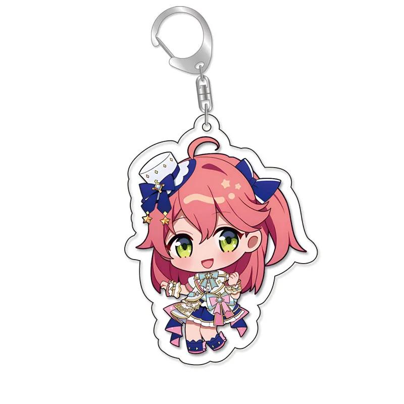 Lovelive Vtuber Nakiri Ayame Shirakami Fubuki Minato Aqua Gawr Gura Cute Cartoon Keychain Kawaii Keyring Bag Parts & Trendy Gift