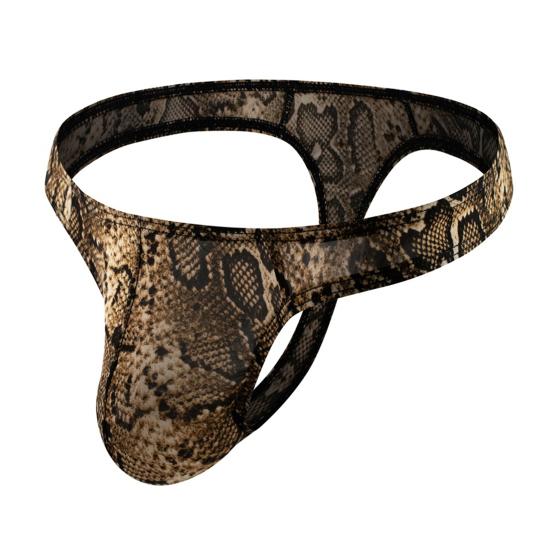 Men Thong Sexy Low-Rise Slim Fit Briefs Leopard Print High Elasticity Breathable Panties Comfortable Daily Wear