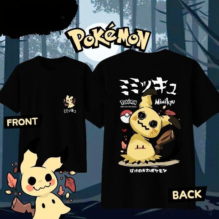 

Summer Pokémon Anime MIMIKYU 100 Pure Cotton Printed Tshirt Men Harajuku Loose Casual Versatile Shortsleeved Loose Y2k S