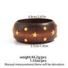 Retro Fashion Five-pointed Star Rivet Wooden Bracelet Bangles Y2k Punk Style Geometric Vintage Bangle Jewelry Fashion Hiphop Grunge Pulseras Mujer