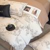 Thickened All-Cotton 4-Piece Floral Duvet Cover & Bed Sheet Set for Autumn/Winter