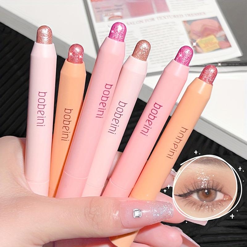 Mehrfarbiger Lidschatten-Highlighter-Stift Wasserdicht Wischfest Perlglänzendes Glitzer-Finish Lidschattenstift Perfekt für Augen-Make-up und Konturierung